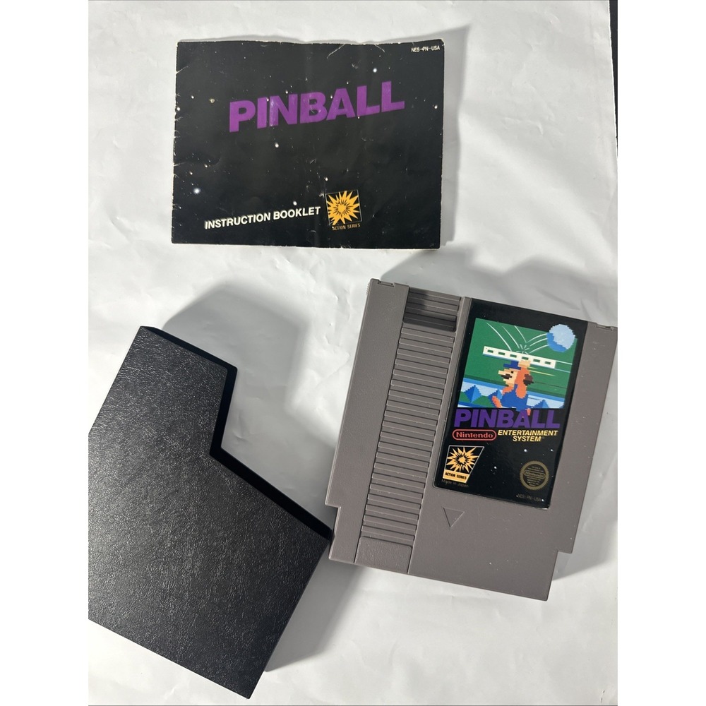 Pinball (Nintendo NES) GAME & Manual - TESTED - AUTHENTIC - 3 SCREW